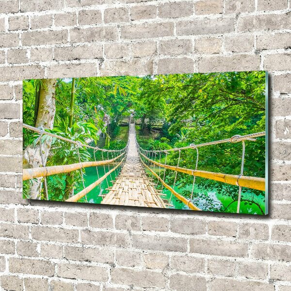 Wall art on glass Bamboo forest bridge