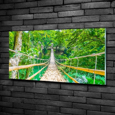 Wall art on glass Bamboo forest bridge