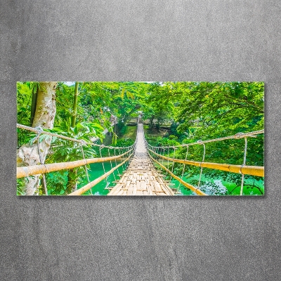 Wall art on glass Bamboo forest bridge