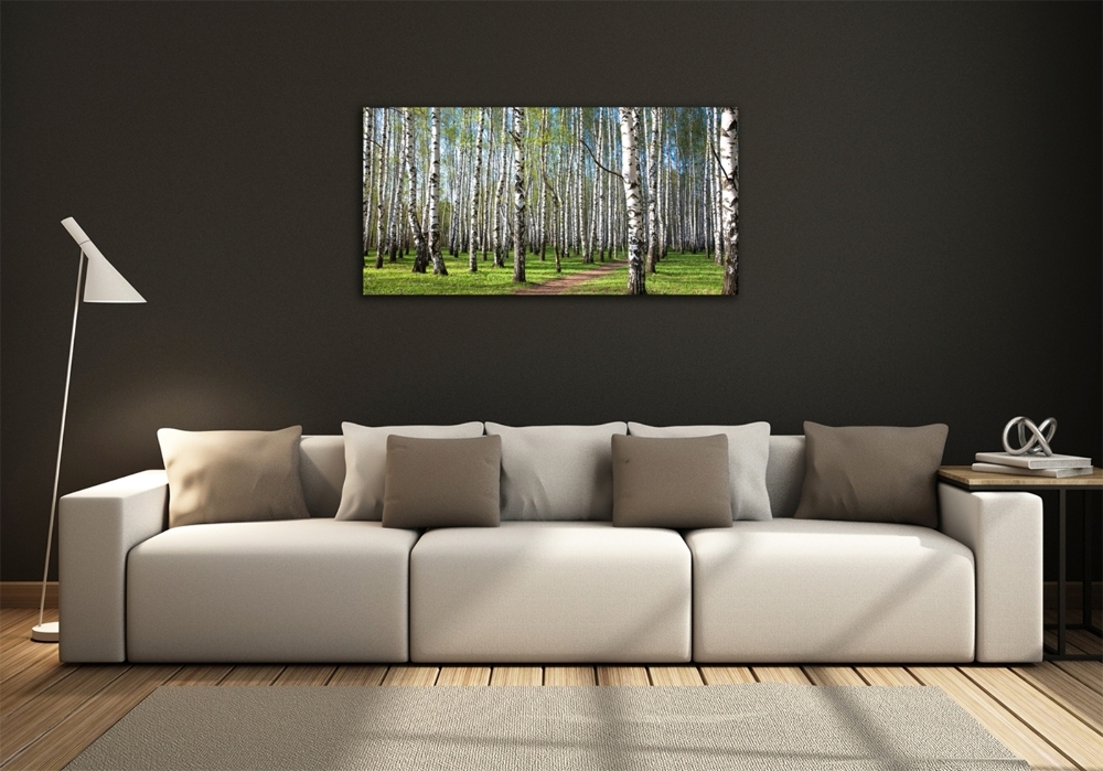 Wall art on glass Birch forest