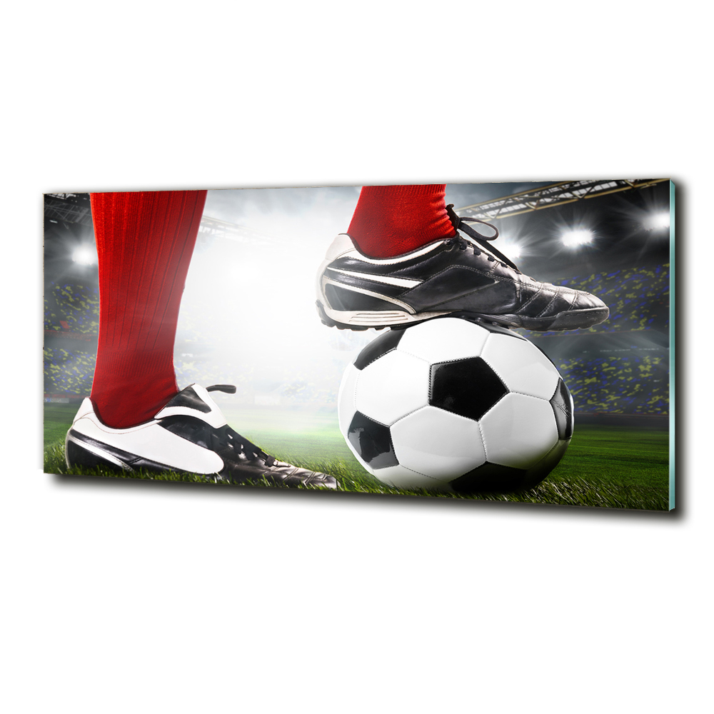 Glass art print Footballer's legs