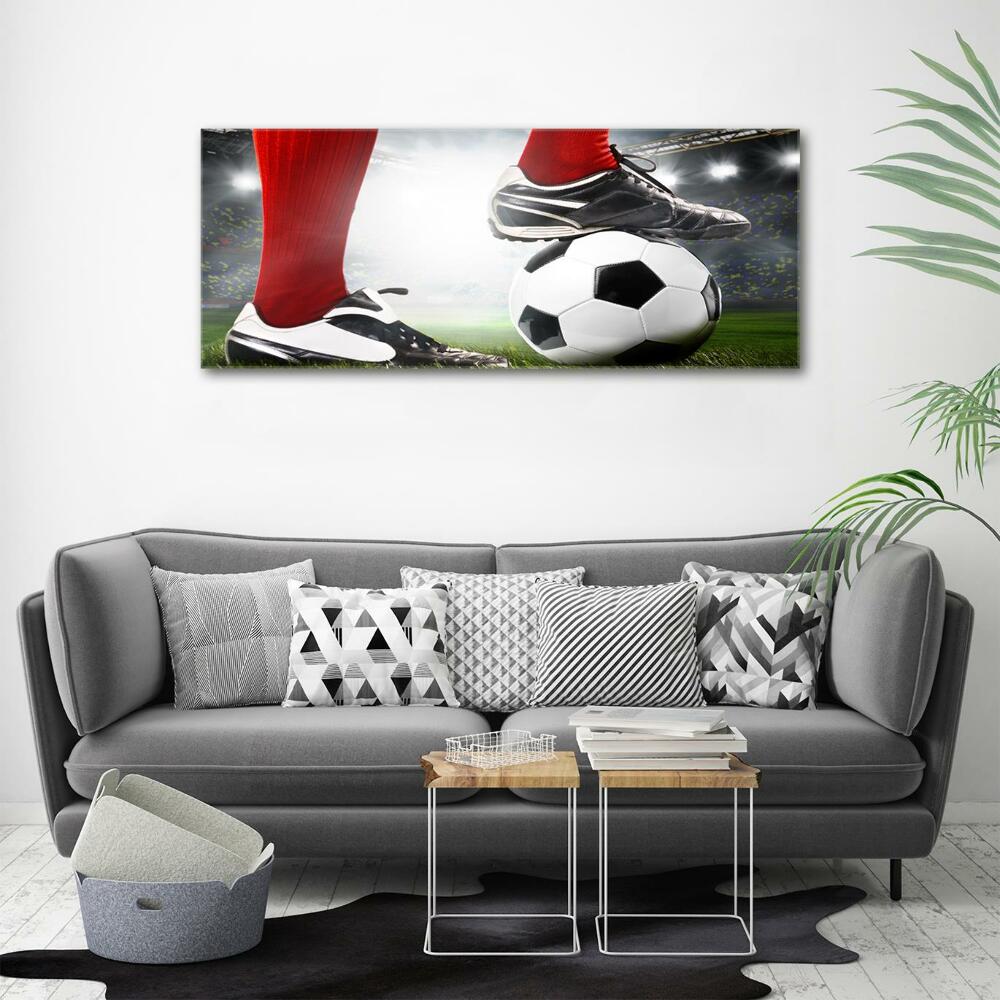 Glass art print Footballer's legs