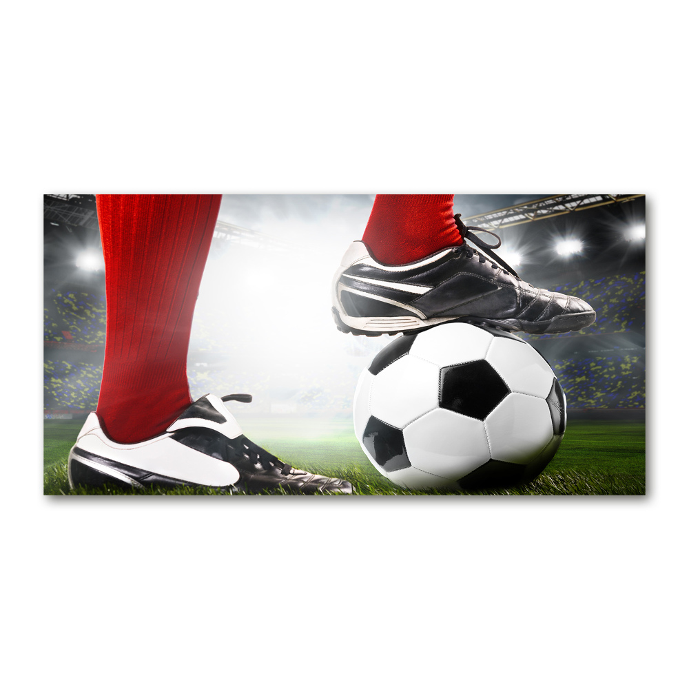 Glass art print Footballer's legs