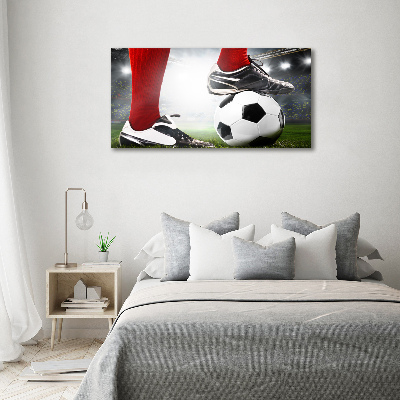 Glass art print Footballer's legs