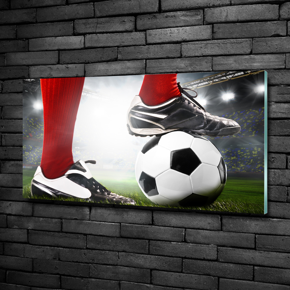 Glass art print Footballer's legs