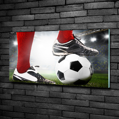 Glass art print Footballer's legs