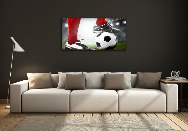 Glass art print Footballer's legs