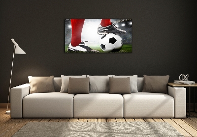 Glass art print Footballer's legs