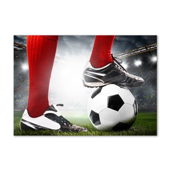 Glass art print Footballer's legs