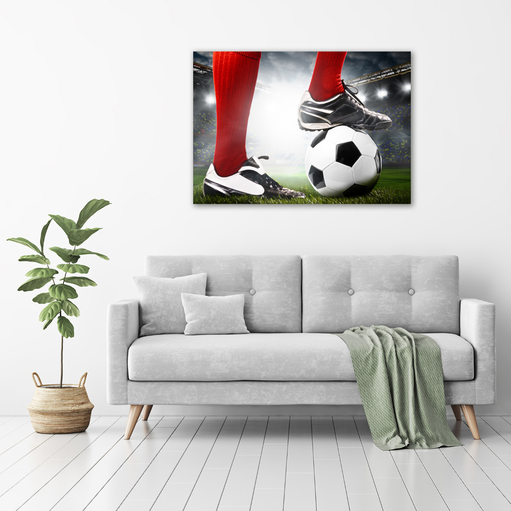 Glass art print Footballer's legs