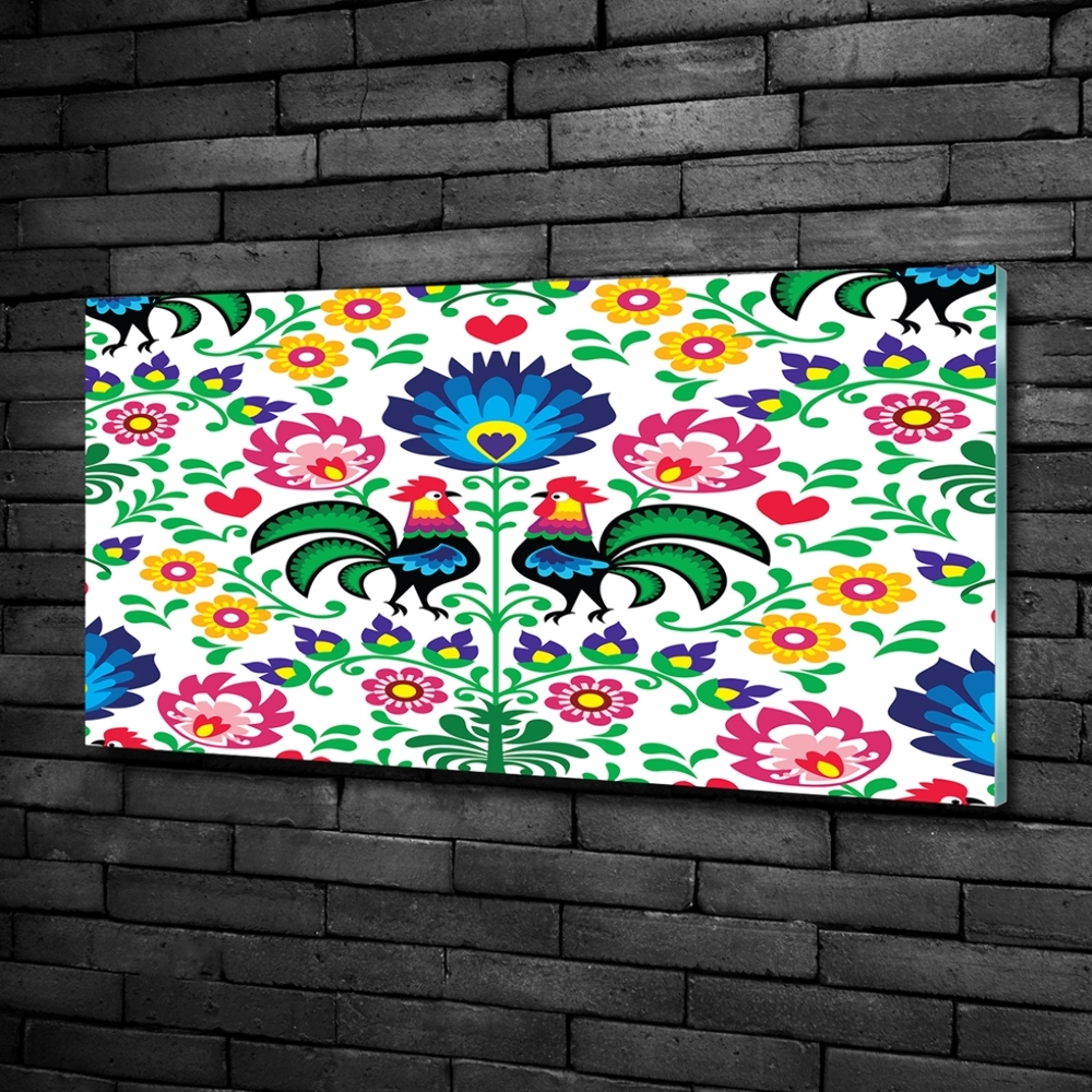 Wall art on glass Ethnic pattern