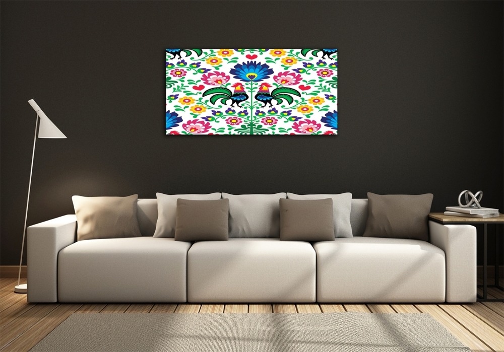 Wall art on glass Ethnic pattern