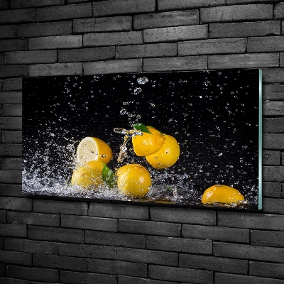 Wall art on glass Lemons and water