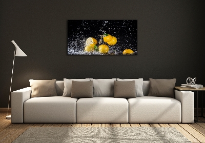 Wall art on glass Lemons and water