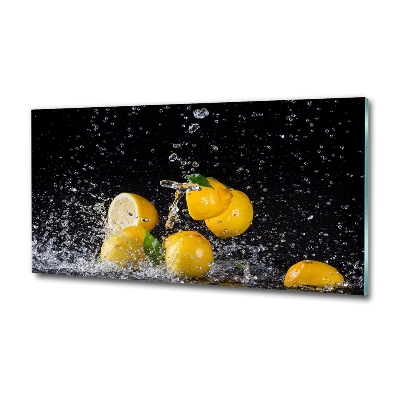 Wall art on glass Lemons and water