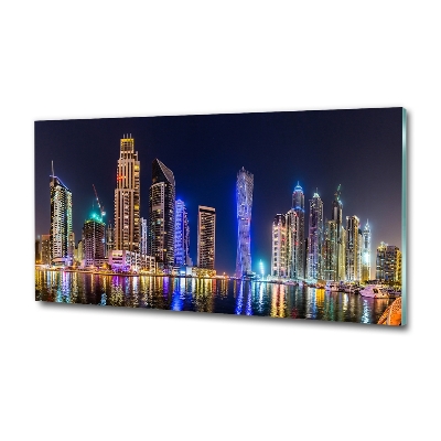 Glass wall art Dubai at night