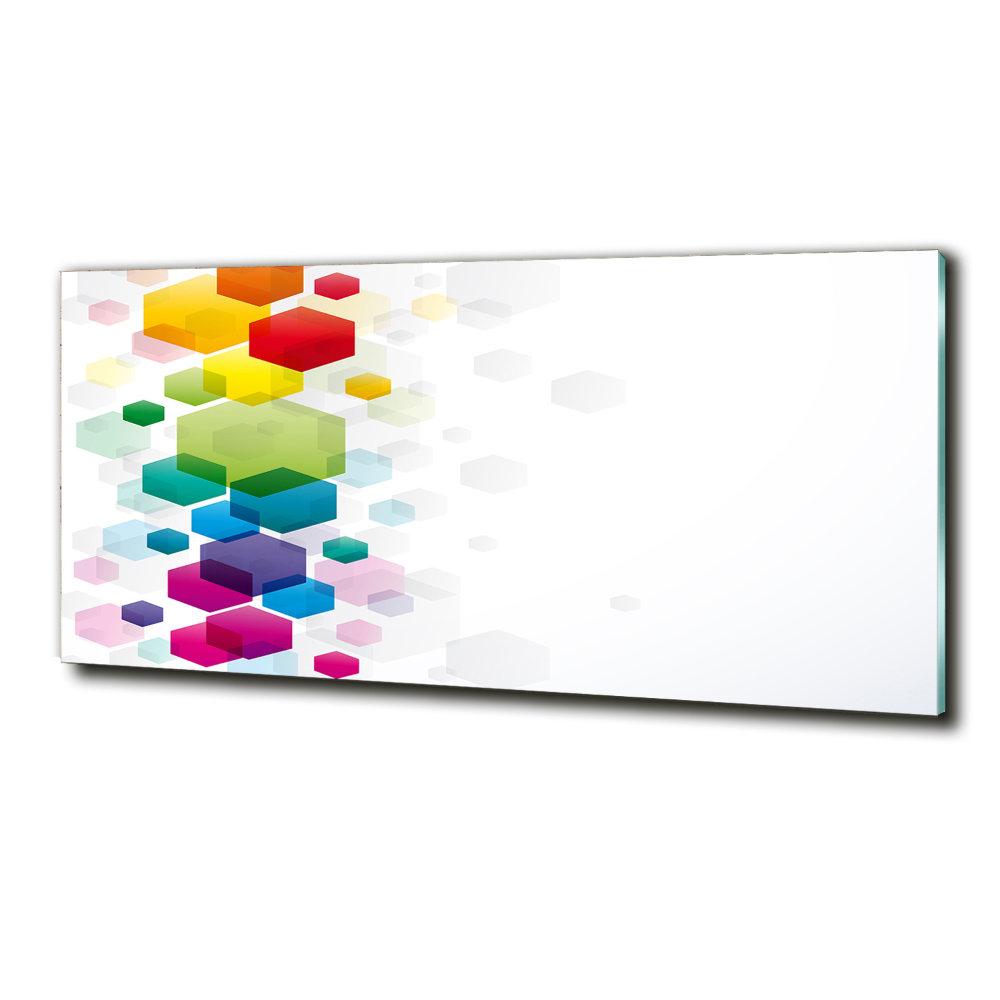 Glass wall art Colorful cubes