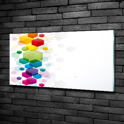 Glass wall art Colorful cubes