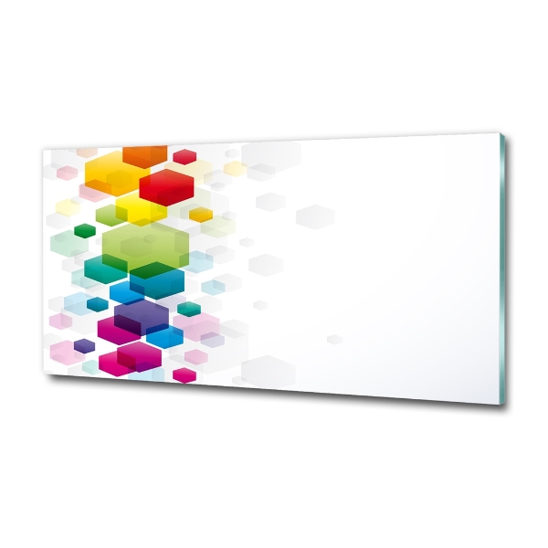 Glass wall art Colorful cubes