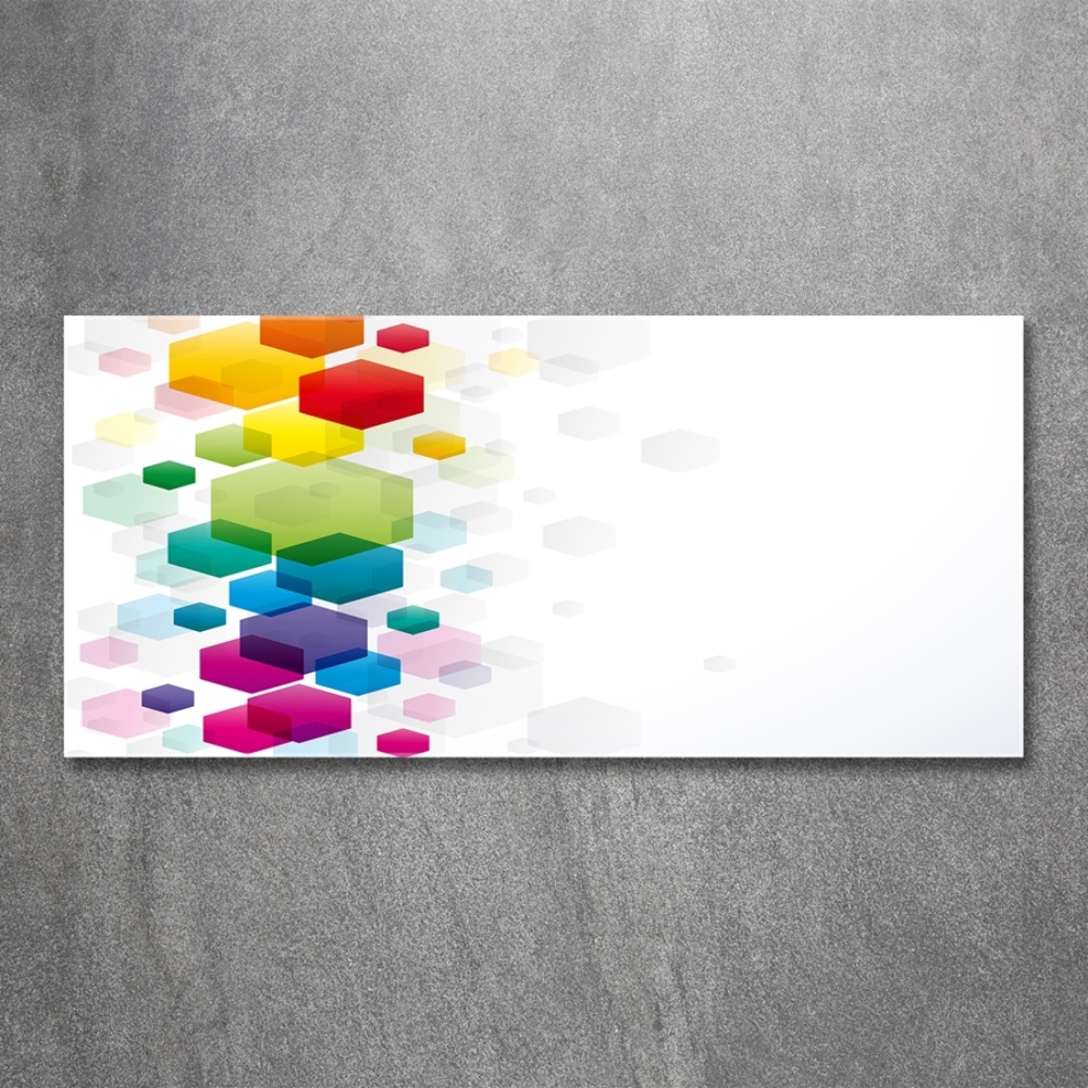 Glass wall art Colorful cubes