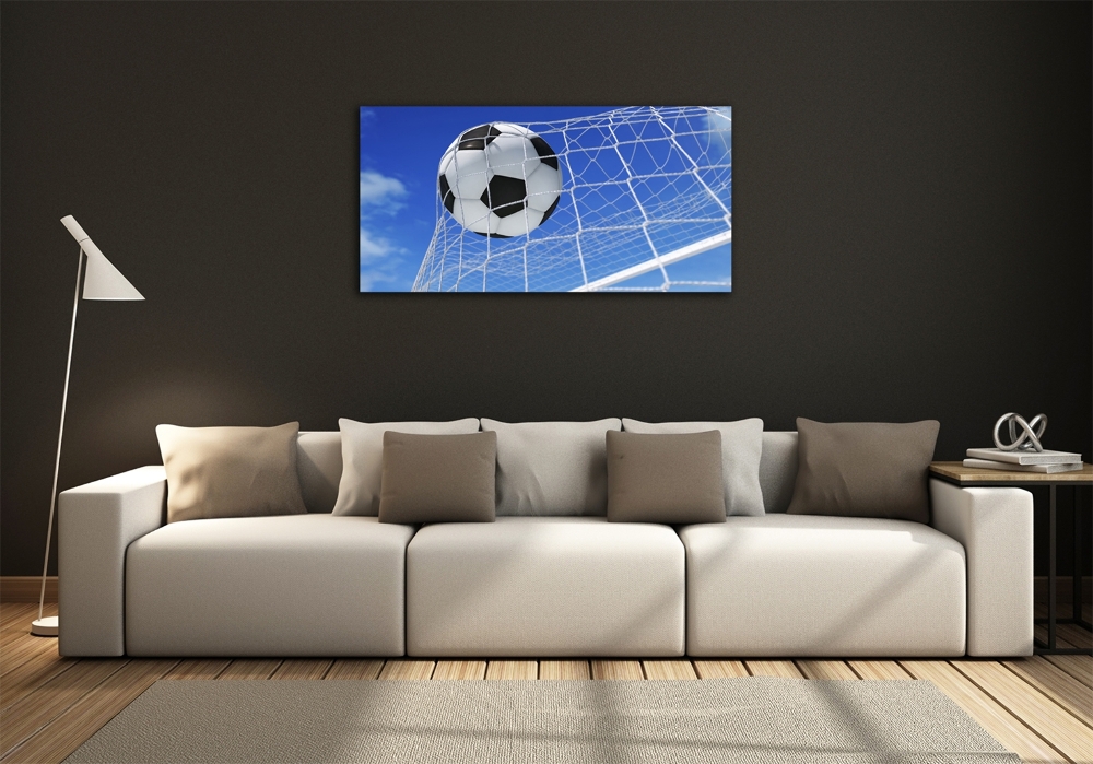 Wall art on glass Ball in the goal