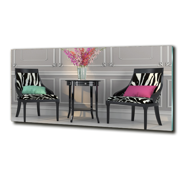 Glass art print Two chairs