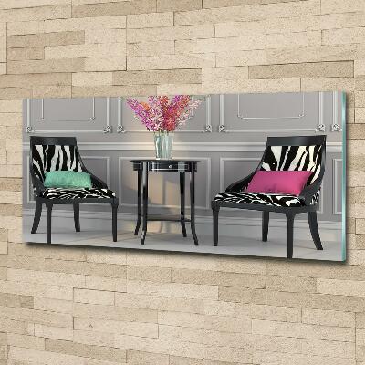 Glass art print Two chairs