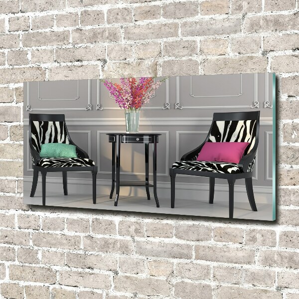 Glass art print Two chairs