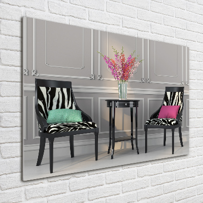 Glass art print Two chairs