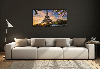 Glass wall art large Eiffel paris tower