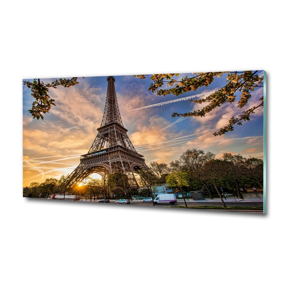 Glass wall art large Eiffel paris tower