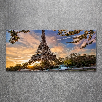 Glass wall art large Eiffel paris tower