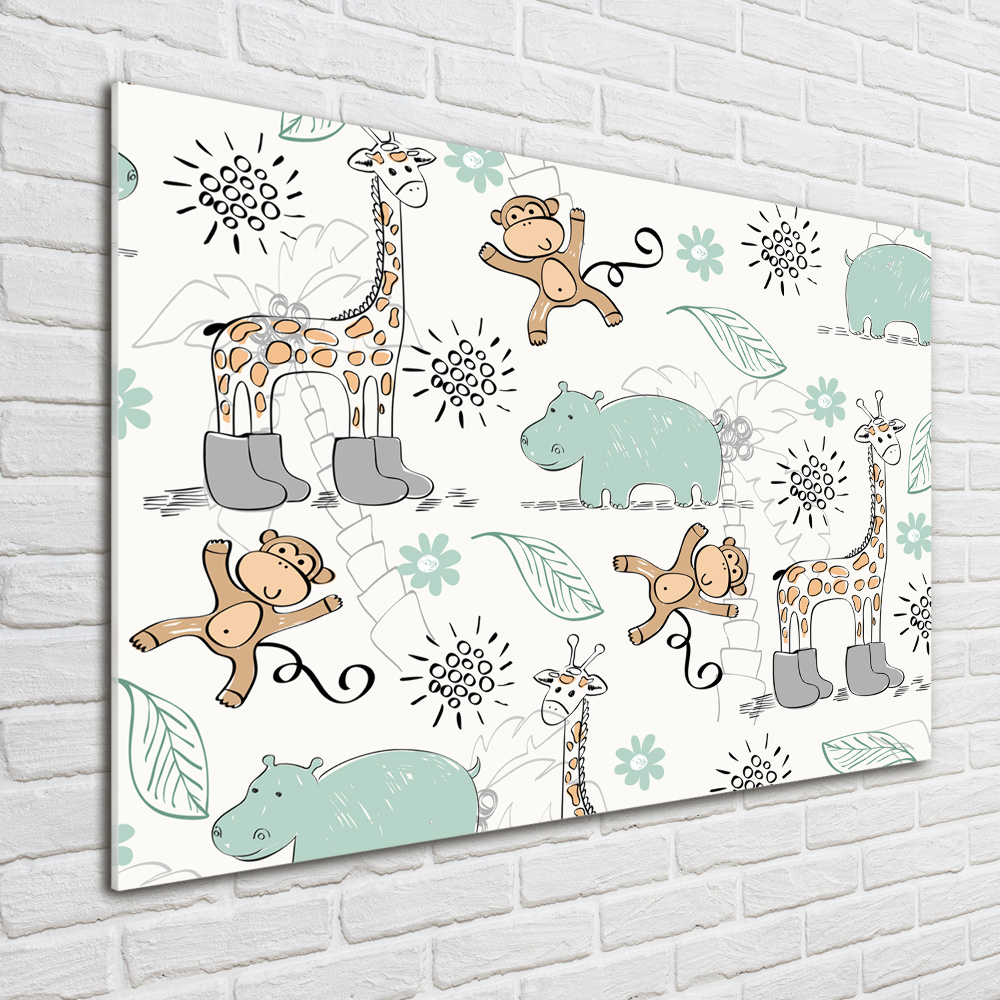 Glass picture wall art Animals