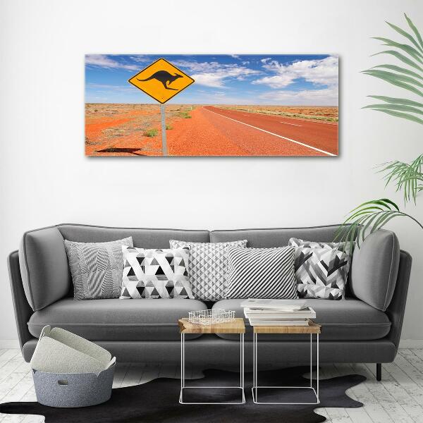 Wall art on glass Road in australia