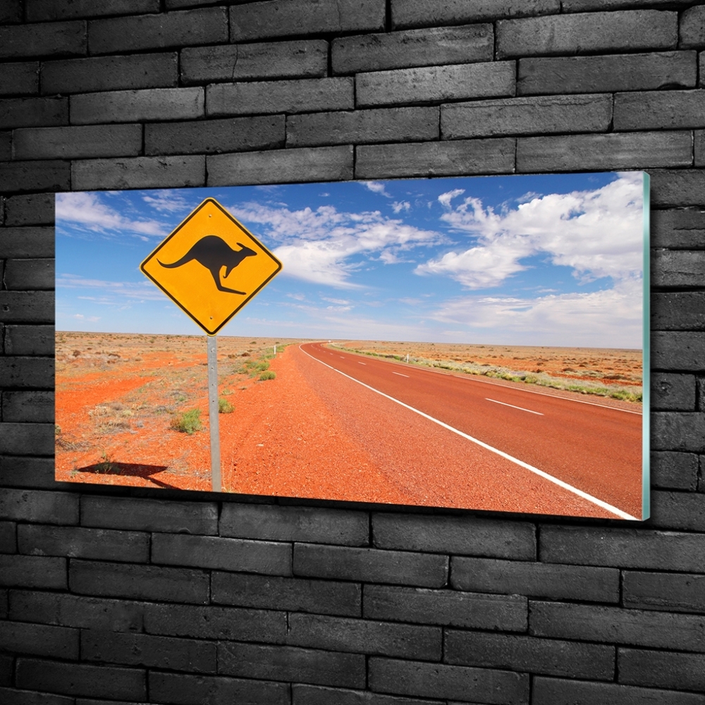 Wall art on glass Road in australia