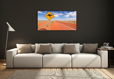 Wall art on glass Road in australia