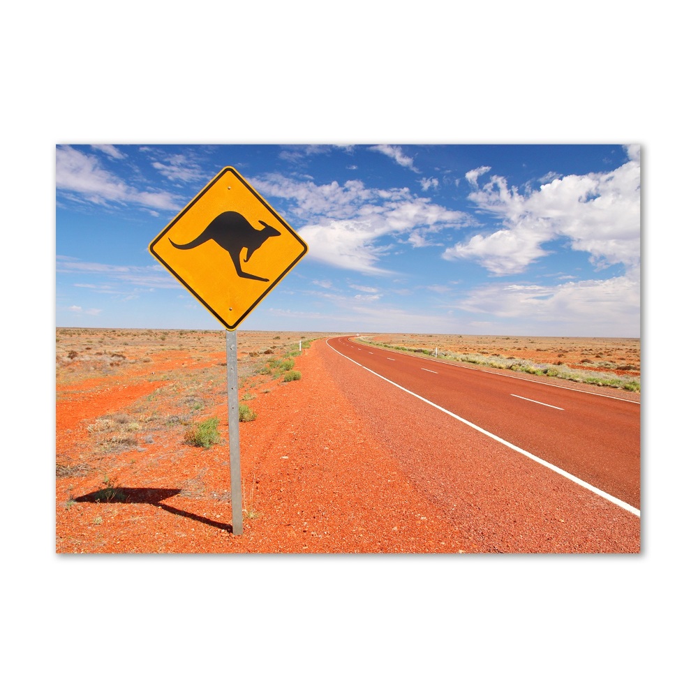 Wall art on glass Road in australia