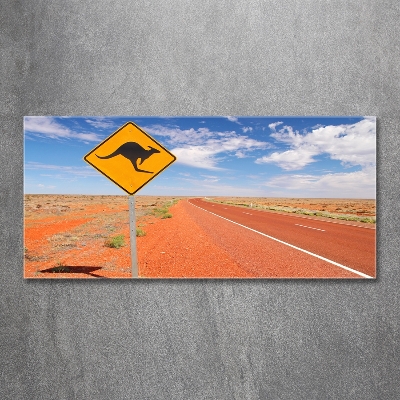 Wall art on glass Road in australia