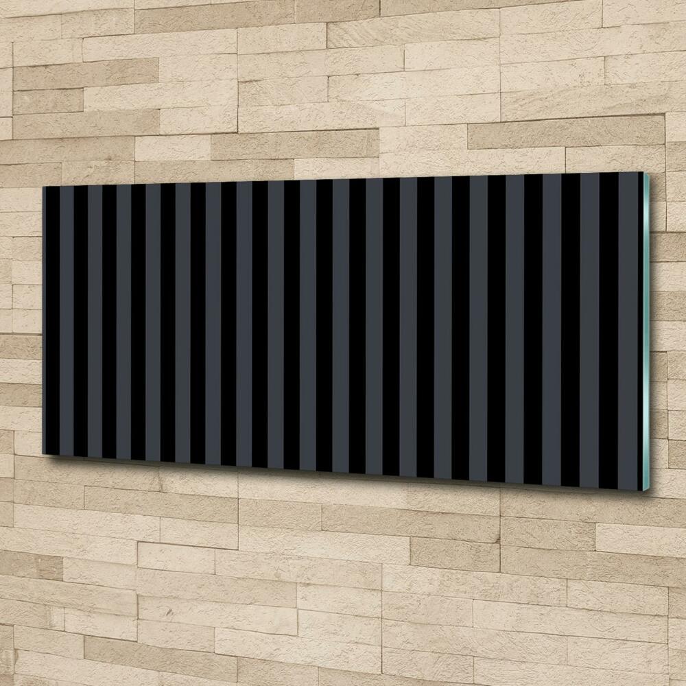 Glass wall art Black and gray stripes