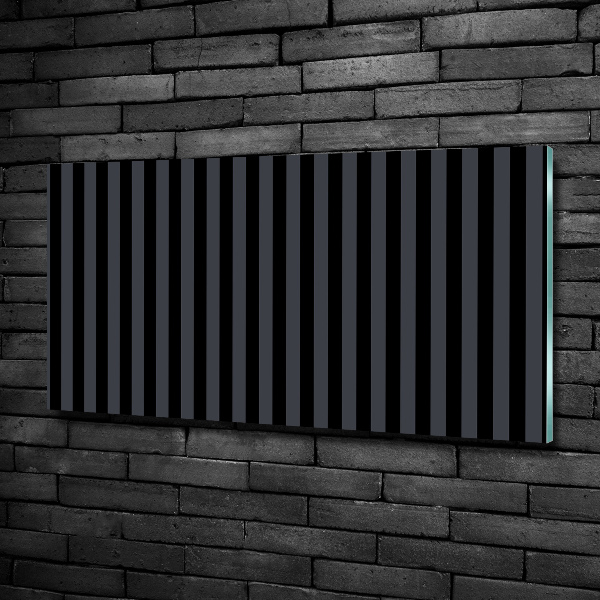 Glass wall art Black and gray stripes