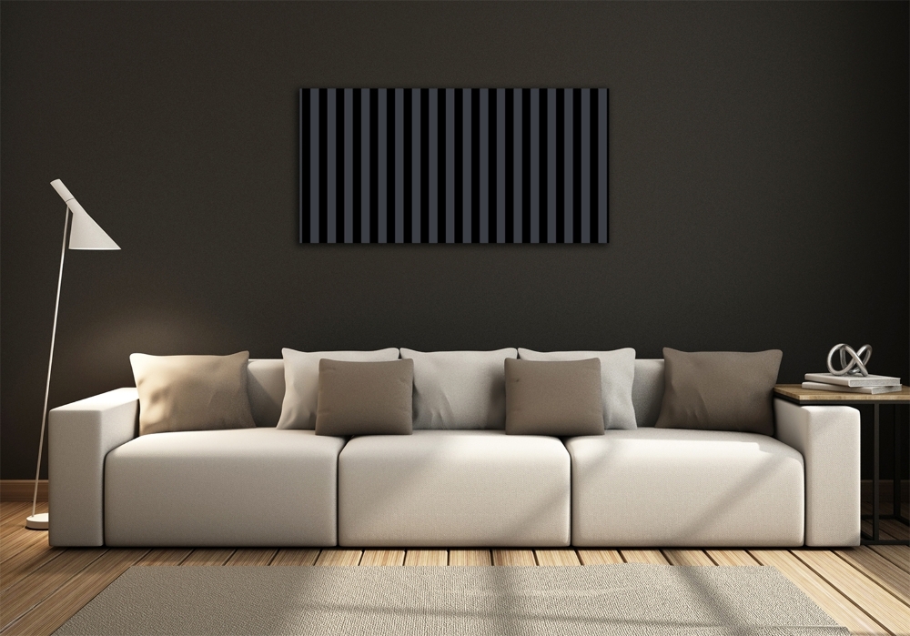 Glass wall art Black and gray stripes