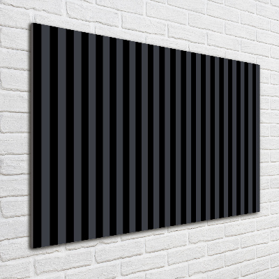 Glass wall art Black and gray stripes