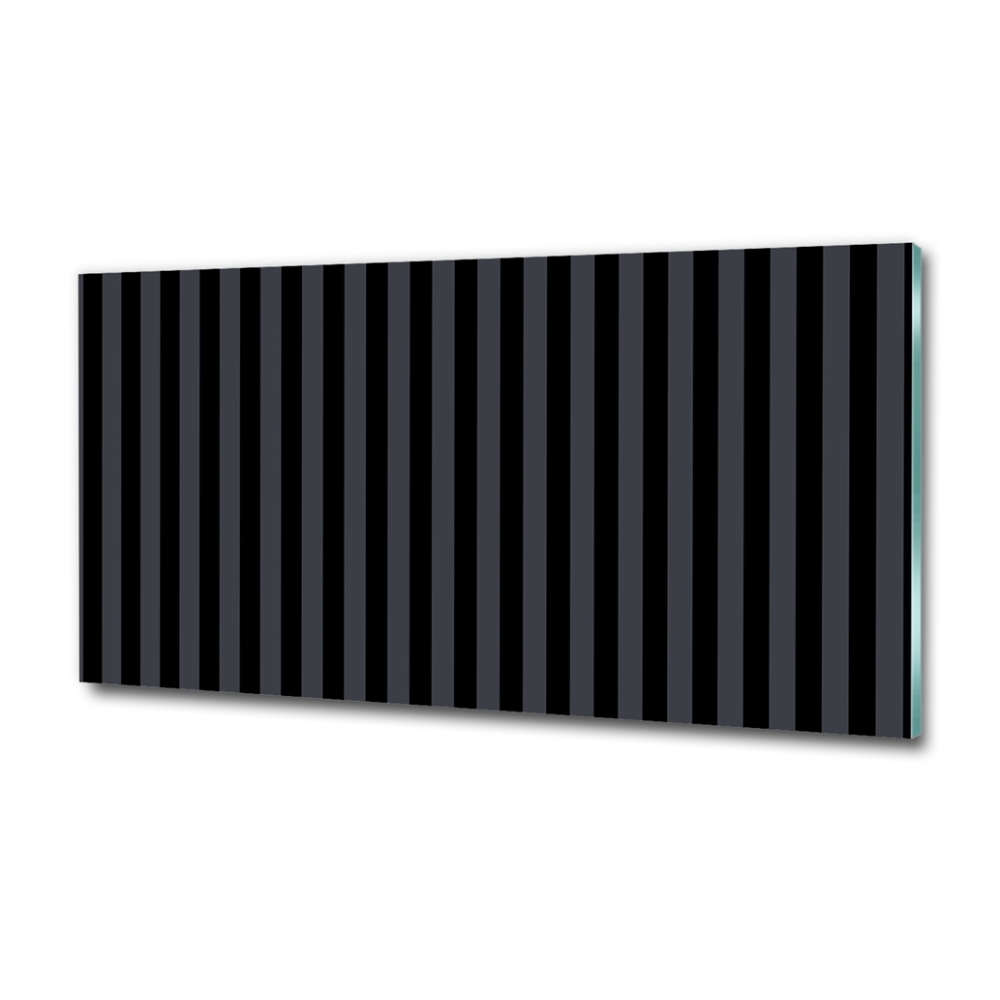 Glass wall art Black and gray stripes