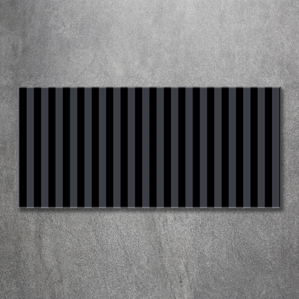 Glass wall art Black and gray stripes