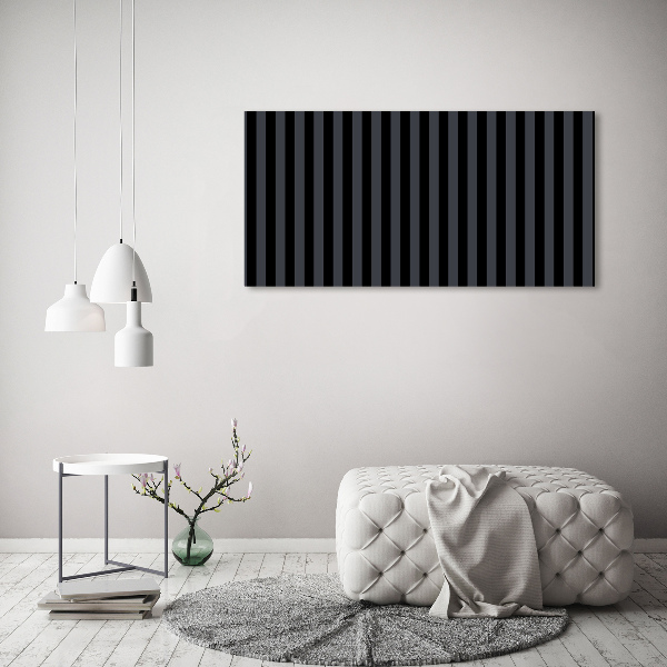 Glass wall art Black and gray stripes