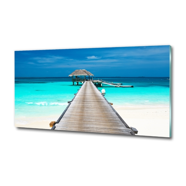 Wall art on glass Wooden pier