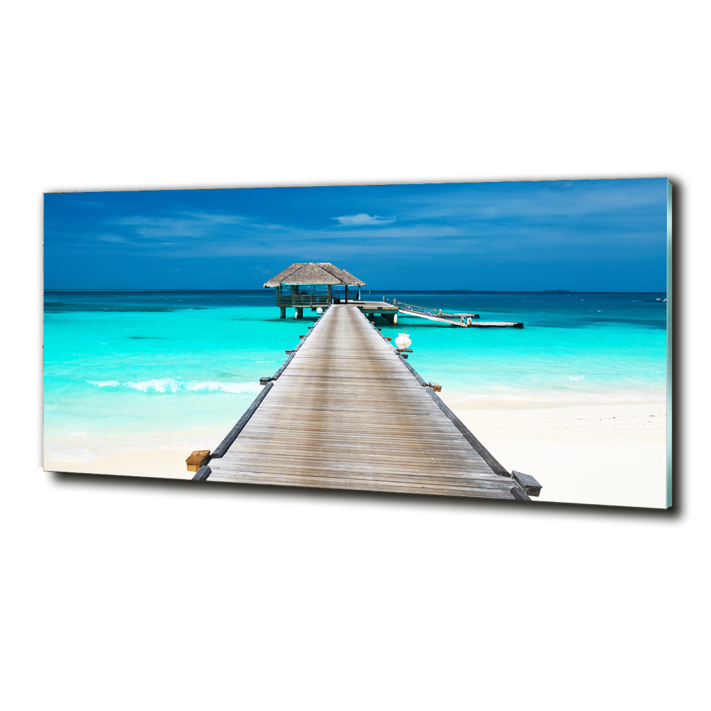 Wall art on glass Wooden pier