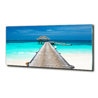 Wall art on glass Wooden pier