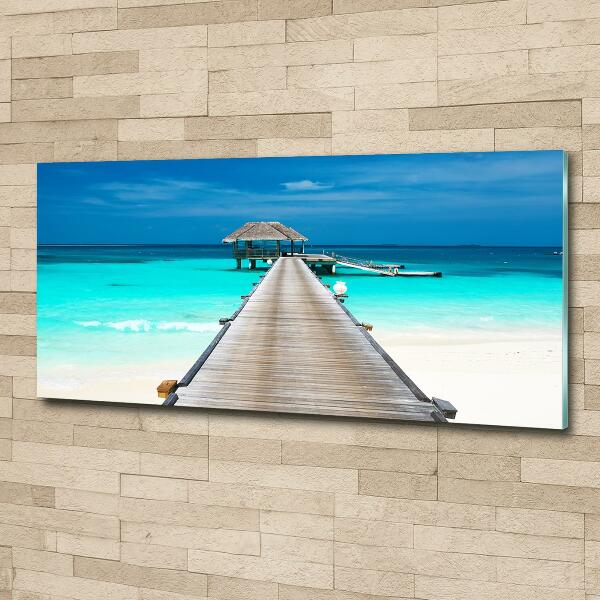 Wall art on glass Wooden pier