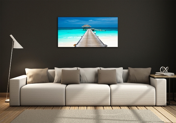 Wall art on glass Wooden pier